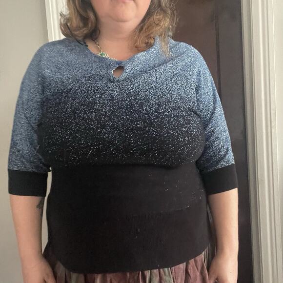 Studio Works Sweater Blue Black Metallic - Picture 11 of 12